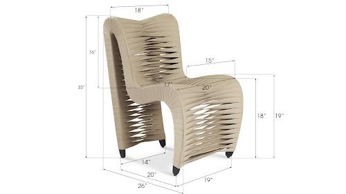 Phillips Collection Seat Belt Dining Beige/Beige Chair