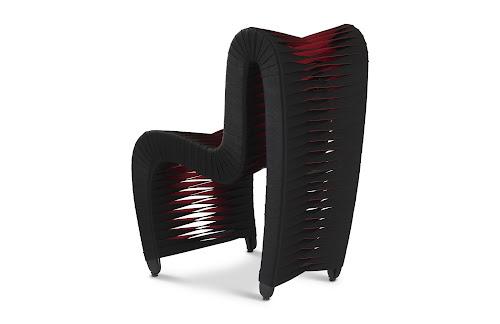 Phillips Collection Seat Belt Dining Black/Red Chair