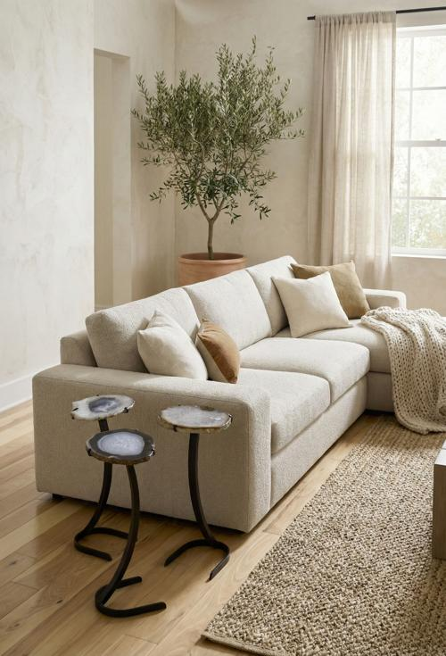 Phillips Collection Agate Horseshoe Base Assorted Side Table