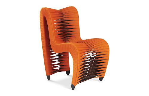 Phillips Collection Seat Belt Dining Orange Chair