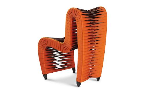 Phillips Collection Seat Belt Dining Orange Chair