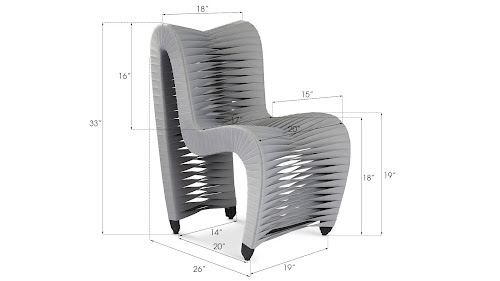 Phillips Collection Seat Belt Dining Gray/Gray Chair