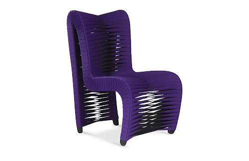 Phillips Collection Seat Belt Dining High Back Purple Chair