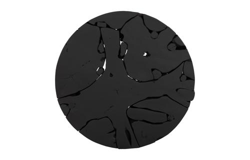 Phillips Collection Teak Chunk Round Black Coffee Table