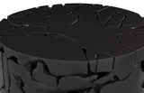Phillips Collection Teak Chunk Round Black Coffee Table