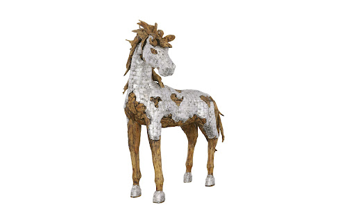 Phillips Collection Mustang Horse Armored Sculpture Standing Accent