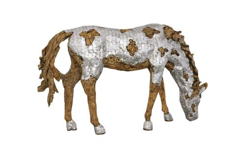 Phillips Collection Mustang Horse Armored Sculpture Grazing Accent