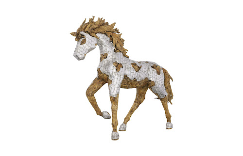Phillips Collection Mustang Horse Armored Sculpture Galloping Accent
