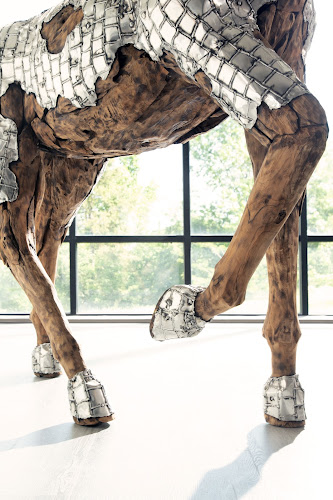Phillips Collection Mustang Horse Armored Sculpture Galloping Accent