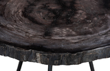 Phillips Collection Petrified Round Metal Black Base Coffee Table