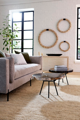 Phillips Collection Petrified Round Metal Black Base Coffee Table