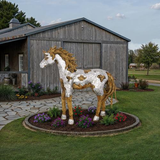 Phillips Collection Mustang Horse Armored Sculpture Walking Accent