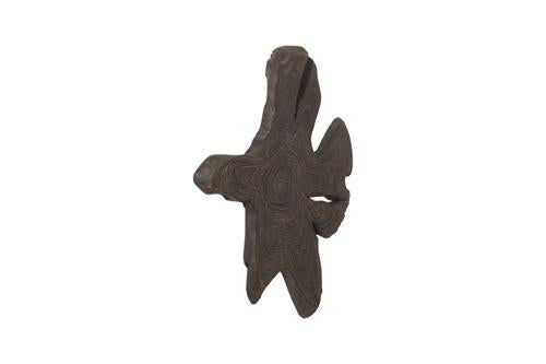 Phillips Collection Freeform Teak Wall Slice MD Dark Gray Wall Art
