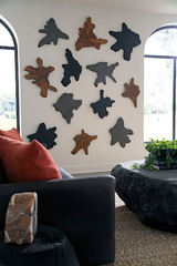 Phillips Collection Freeform Teak Wall Slice MD Dark Gray Wall Art