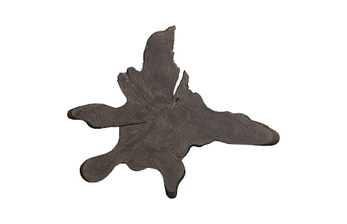 Phillips Collection Freeform Teak Wall Slice LG Dark Gray Wall Art