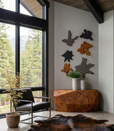 Phillips Collection Freeform Teak Wall Slice LG Dark Gray Wall Art