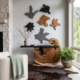 Phillips Collection Freeform Teak Wall Slice LG Dark Gray Wall Art