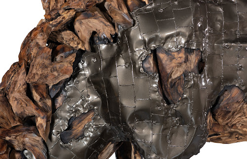 Phillips Collection Mustang Horse Armored Sculpture Grazing Natural Bronze Finish Accent