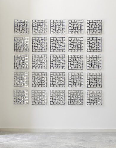 Phillips Collection Polka Dot Wall Tile Silver Wall Art