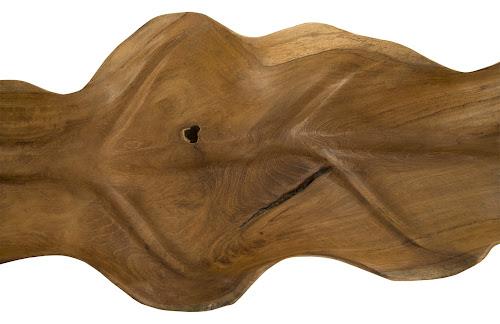 Phillips Collection Carved Leaf Sculpture on Stand Mahogany Tabletop