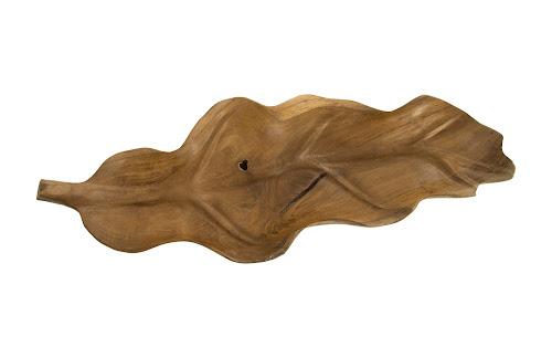 Phillips Collection Carved Leaf Sculpture on Stand Mahogany Tabletop