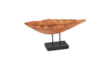 Phillips Collection Carved Leaf Sculpture on Stand Mahogany Tabletop