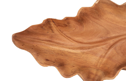 Phillips Collection Carved Leaf Sculpture on Stand Mahogany Tabletop