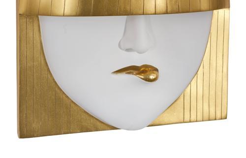Phillips Collection Fashion Faces Wall Art Large Pout White and Gold Leaf Accent