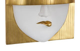 Phillips Collection Fashion Faces Wall Art Large Pout White and Gold Leaf Accent