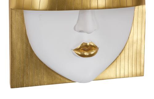Phillips Collection Fashion Faces Wall Art Large Kiss White and Gold Leaf Accent