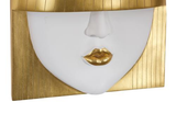 Phillips Collection Fashion Faces Wall Art Large Kiss White and Gold Leaf Accent