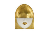 Phillips Collection Fashion Faces Wall Art Large Smile White and Gold Leaf Accent