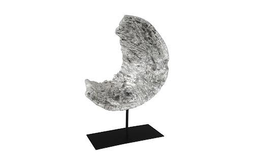 Phillips Collection Cast Eroded Wood Circle on Stand Silver Leaf Assorted Tabletop