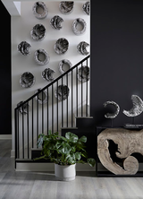 Phillips Collection Cast Eroded Wood Circle on Stand Silver Leaf Assorted Tabletop