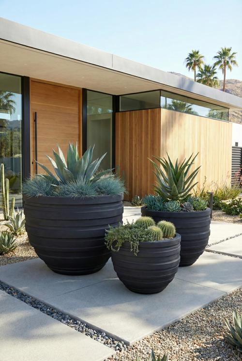 Phillips Collection June , Black, LG Black Planter