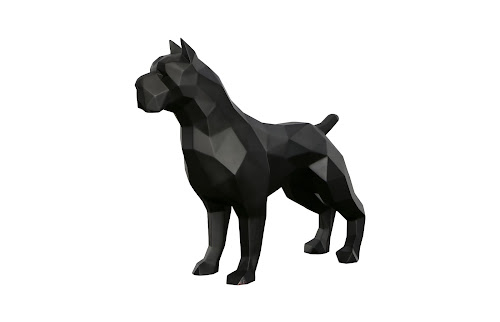 Phillips Collection Pitbull Facet Sculpture Matte Black Accent
