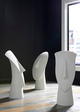 Phillips Collection Cycladic Head, Sculpture, Triangle White Stone Accent