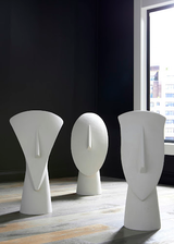 Phillips Collection Cycladic Head, Sculpture, Triangle White Stone Accent