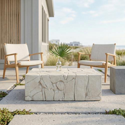 Phillips Collection Chunk , Rectangle Roman Stone Coffee Table