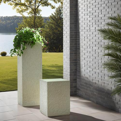 Phillips Collection String Theory Pedestal White Stone Large Accent