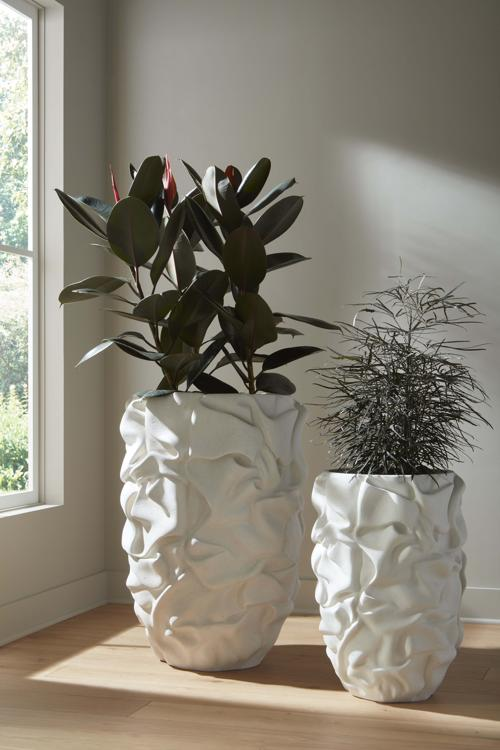 Phillips Collection Drape White Stone Planter