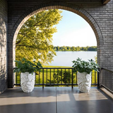 Phillips Collection Drape White Stone Planter