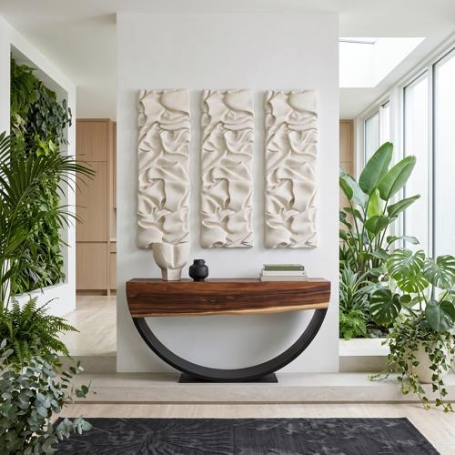 Phillips Collection Drape Wall Art White Stone Accent