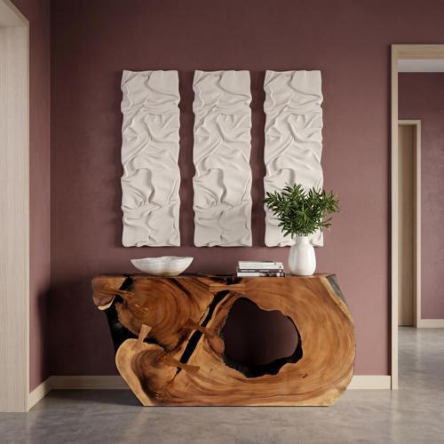 Phillips Collection Drape Wall Art White Stone Accent