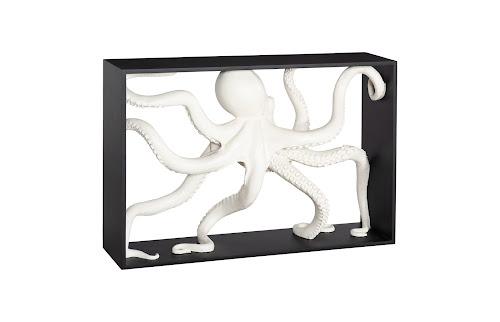Phillips Collection Octo Framed  Table, Wood Frame White Console