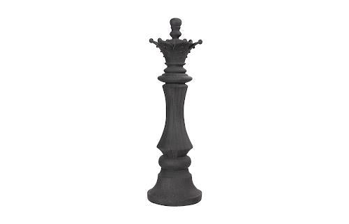 Phillips Collection Queen Chess Sculpture, Cast Stone Black Black Accent