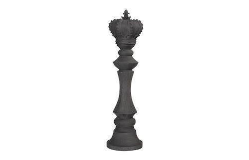 Phillips Collection King Chess Sculpture, Cast Stone Black Black Accent