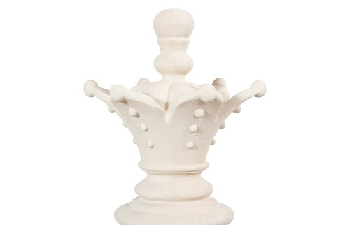 Phillips Collection Queen Chess Sculpture, Cast Stone White White Accent