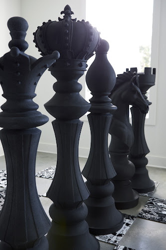 Phillips Collection Queen Chess Sculpture, Cast Stone White White Accent