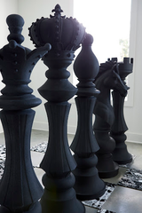Phillips Collection Queen Chess Sculpture, Cast Stone White White Accent